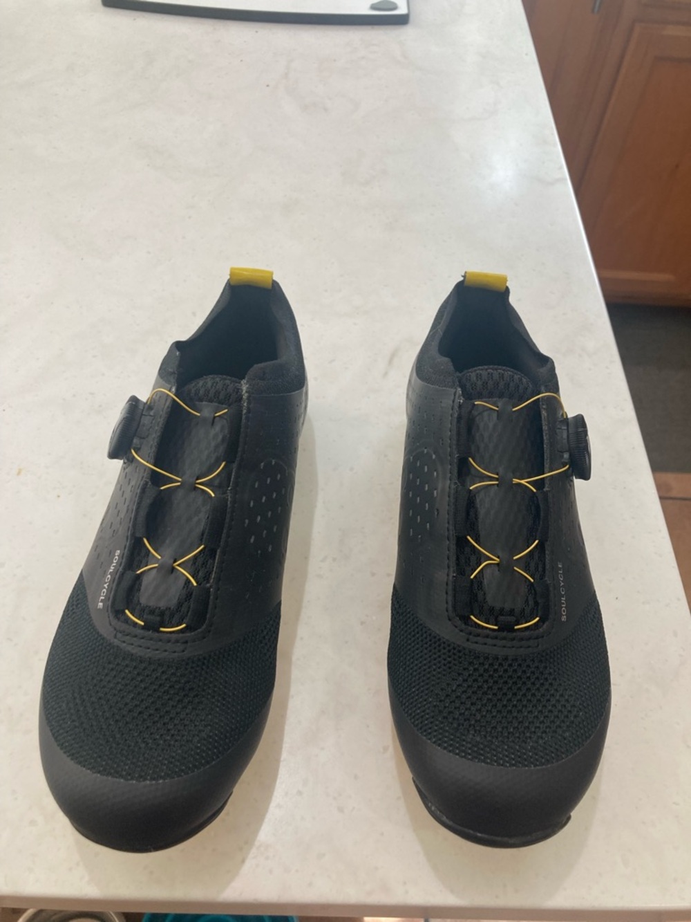 SoulCycle Pearl Izumi Black Athletic Shoes with Yellow Accents - Pre-owned